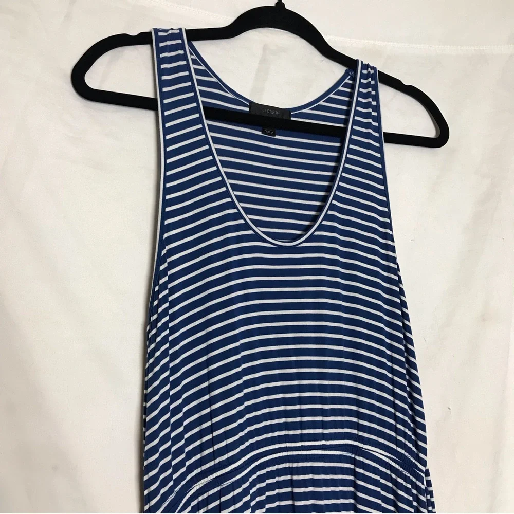 J. Crew Striped Waist Tie Maxi Dress Womens Size S Beach Preppy Coastal Nautical